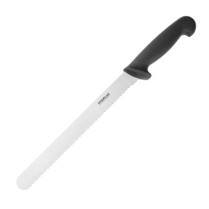 Couteau À Trancher Denté Noir Lame 25,5 Cm - Hygiplas - Fourniresto