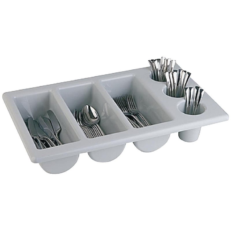 Cutlery Tray Gray with 6 Compartments GN 1/1 325 x 530 mm - APS - Fourniresto