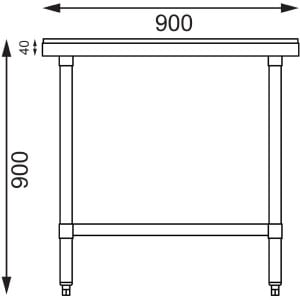 Stainless Steel Cutting Table 900 mm - Vogue - Fourniresto