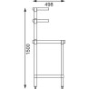 Ανοξείδωτο τραπέζι με 2 ανώτερα ράφια 1200 x 600 χιλιοστά - Vogue - Fourniresto