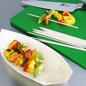 Biodegradable 180mm Wooden Skewer - Pack of 200 - Fiesta Green - Fourniresto