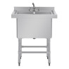 Deep Sink With Backsplash 100 L 770 X 600 Mm - Vogue - Fourniresto