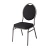 Chaise De Banquet Noire Avec Dossier Ovale - Lot De 4 - Bolero - Fourniresto