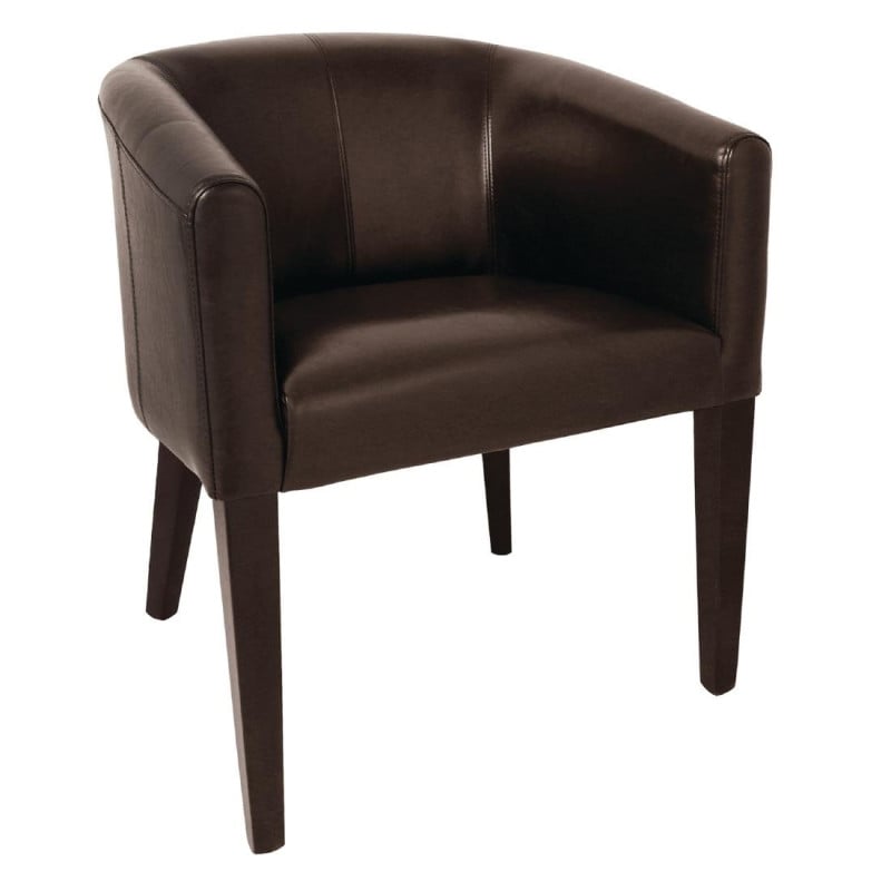 Fauteuil en Simili Cuir Marron Foncé  - Bolero - Fourniresto