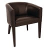 Dark Brown Faux Leather Armchair - Bolero - Fourniresto