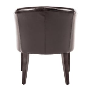 Dark Brown Faux Leather Armchair - Bolero - Fourniresto