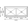 Διπλός νεροχύτης με βαθύ κάθισμα 2 x 100 L 1410 x 600 χιλ. - Vogue - Fourniresto