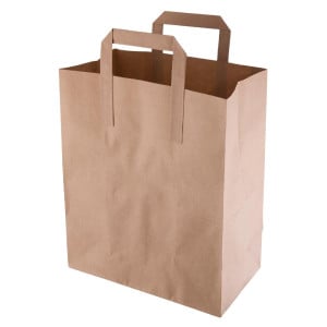 Sac En Papier Recyclable Marron 255 X 215 Mm - Lot De 250 - Fiesta Green - Fourniresto