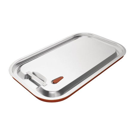 Airtight Stainless Steel and Silicone Lid for GN 1/1 Tray - Vogue - Fourniresto