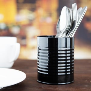 Steel Black Ø 90 mm Can Container - Olympia - Fourniresto