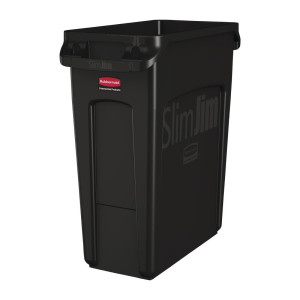 Collecteur de Recyclage avec Conduits d'Aération Noir 60 L - Rubbermaid - Fourniresto