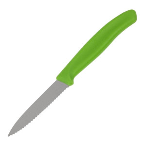 Green Serrated Blade 8 cm Paring Knife - Victorinox - Fourniresto