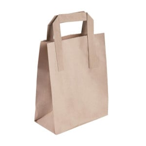 Small Brown Recycled Paper Bag 215 x 180 mm - Pack of 250 - Fiesta Green - Fourniresto