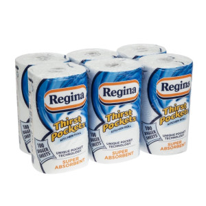 Χαρτί κουζίνας Regina Thirst Pockets 100 φύλλα - Σετ 6 τεμαχίων - FourniResto - Fourniresto