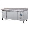 Pizza Counter with Marble Top - 2 Doors 7 Dough Drawers - U Series - Polar