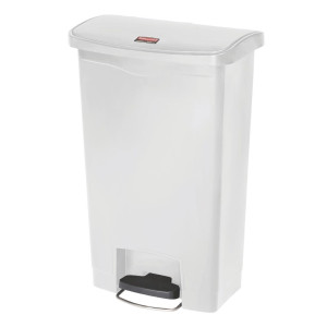 Κάδος με πεντάλ Slim Jim StepOn 50L λευκός - Rubbermaid - Fourniresto