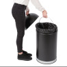 Open Dome Black Steel 40L Trash Can - Bolero - Fourniresto