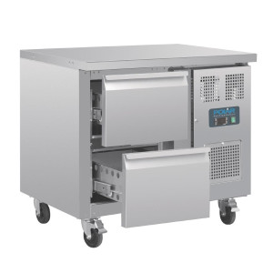 Refrigerated Table GN 1/1 Ventilated 2 Drawers Series U 124L - Polar - Fourniresto