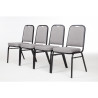 Banquet Chair with Square Back and Grey Fabric - Set of 4 - Bolero - Fourniresto