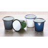 Blue and Black Enamel Steel Mugs 350ml - Set of 6 - Olympia - Fourniresto