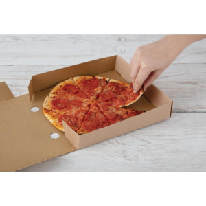 Kraft Pizza Boxes 23cm - Pack of 100 - Fiesta Green - Fourniresto