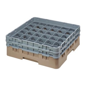 Glass Rack 36 Compartments Camrack Beige Max Height 133mm - Cambro - Fourniresto