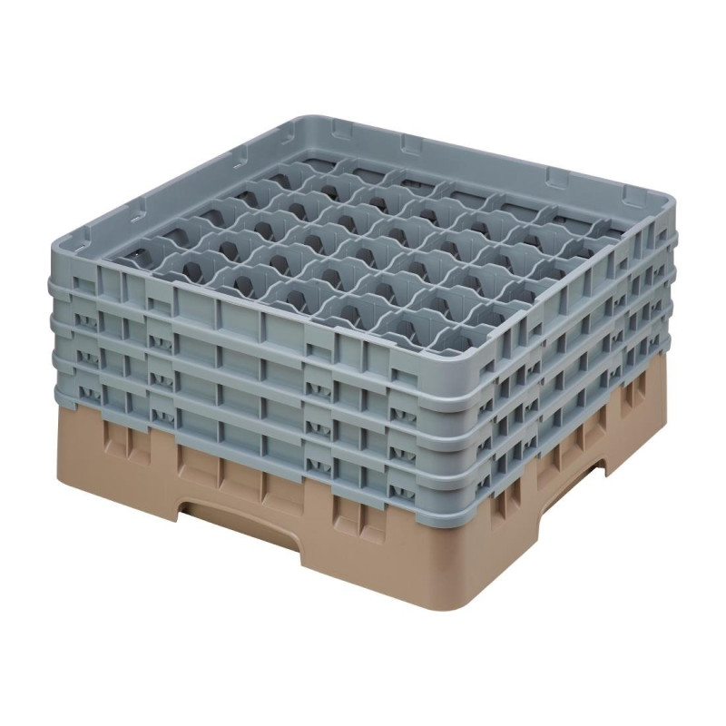 Glass Rack 49 Compartments Camrack Beige Max Height 215mm - Cambro - Fourniresto