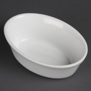 White Oval Gratin Dishes 161 x 116mm - Set of 6 - Olympia - Fourniresto