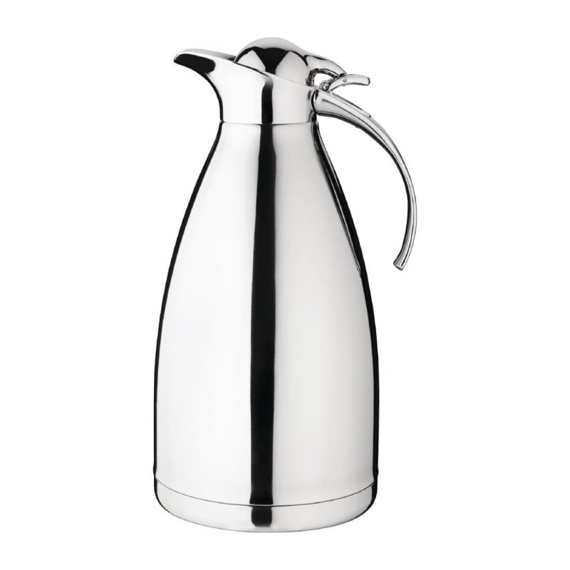 Stainless Steel Insulated Jug with Hinged Lid-2L - Olympia