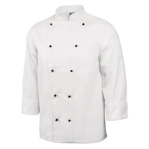 Unisex Chicago Long Sleeve White Chef Jacket Size L - Whites Chefs Clothing - Fourniresto