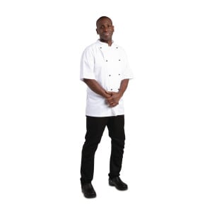 Veste De Cuisine Mixte Chicago Manches Courtes Blanche Taille L - Whites Chefs Clothing - Fourniresto