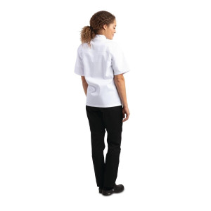 Unisex Chicago Short Sleeve White Kitchen Jacket Size M - Whites Chefs Clothing - Fourniresto