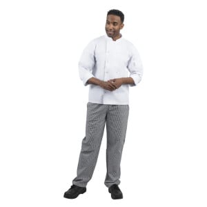 Pantalon De Cuisine Mixte Vegas Petits Carreaux Noirs Et Blancs Taille L - Whites Chefs Clothing - Fourniresto