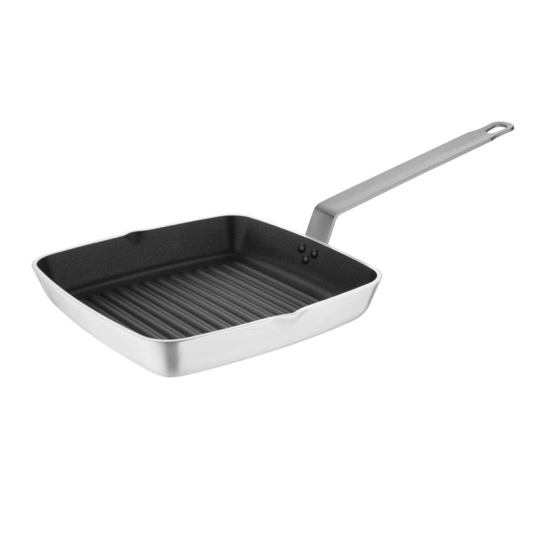 Non-stick Square Griddle Pan with Ribbed Base - L 240mm - Vogue