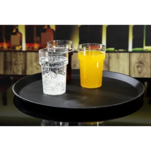 Plateau de Service Rond Fibre de Verre Antidérapant Camtread Noir Ø 405mm  - Cambro - Fourniresto