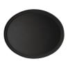 Oval Fiberglass Non-Slip Camtread Black Service Tray - Cambro - Fourniresto