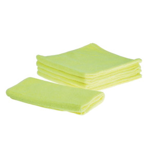 Yellow Microfiber Cloths - Pack of 5 - Jantex