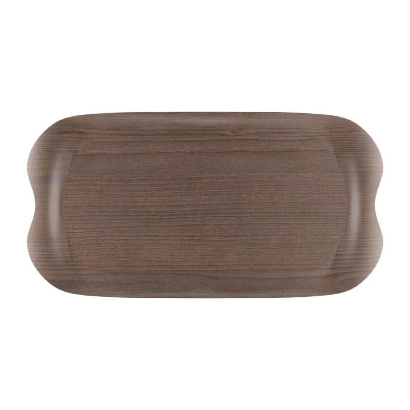 Wave 43x23cm Rosewood Veined Service Tray - Roltex - Fourniresto