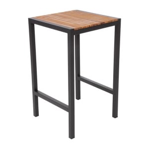 Square Steel and Acacia High Table 60 cm - Bolero