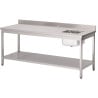 Chef's Table With Right Sink and Stainless Steel Backsplash - L 1400 x W 700 mm - Gastro M