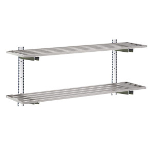 Perforated Stainless Steel Wall Shelf - L 1800 x 400mm - Gastro M