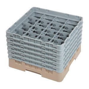 Θήκη για ποτήρια 16 θέσεων Camrack Μπεζ-Μ 500 x Β 500mm - Cambro