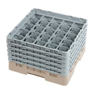 Θήκη για ποτήρια 25 θέσεων Camrack Μπεζ-500x500mm - Cambro