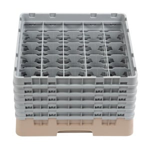 Θήκη για ποτήρια 25 θέσεων Camrack Μπεζ-500x500mm - Cambro