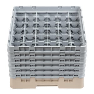 Θήκη για ποτήρια 36 θέσεων Camrack Μπεζ 500 x 500 χιλ. - Cambro