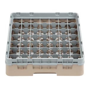 Casier À Verres 49 Compartiments Camrack Beige- L 500 x P 500mm - Cambro