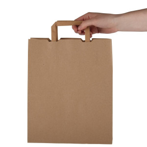 Grands Sacs Compostables en Papier Recyclé - P 250 mm - Lot de 250 - Vegware