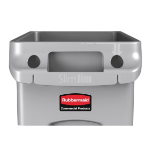 Γκρι λεπτός κάδος Slim Jim - 87L - Rubbermaid