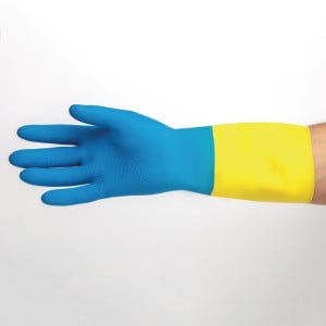 Gants Étanches Protection Chimique Légère Bleus et Jaunes Mapa 405 - Taille L - Mapa