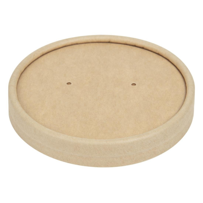 Lids for Microwaveable Recyclable Kraft Soup Bowls 225ml and 350ml - Pack of 500 - Colpac